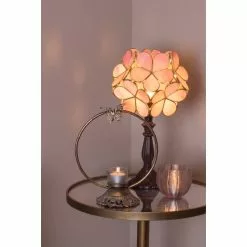 HAES DECO - Tiffany Tafellamp Roze 21x21x38 Cm Fitting E14 / Lamp Max 1x25W -LAMPEN Winkel 3933341 c40e19c0