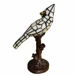 HAES DECO - Tiffany Tafellamp Vogel Beige 15x12x33 Cm Fitting E14 / Lamp Max 1x25W -LAMPEN Winkel 3933355 66df347f