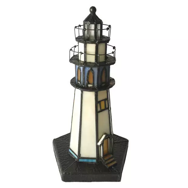 HAES DECO - Tiffany Tafellamp Vuurtoren Meerkleurig Ø 12x28 Cm Fitting E14 / Lamp Max 1x25W 3 HAES DECO - Tiffany Tafellamp Vuurtoren Meerkleurig Ø 12x28 Cm Fitting E14 / Lamp Max 1x25W - Afbeelding 3