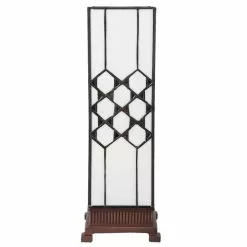 HAES DECO - Tiffany Tafellamp Wit 12x12x36 Cm Fitting E14 / Lamp Max 1x25W -LAMPEN Winkel 3933363 0abb5d74