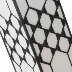 HAES DECO - Tiffany Tafellamp Wit 12x12x36 Cm Fitting E14 / Lamp Max 1x25W -LAMPEN Winkel 3933363 17362085