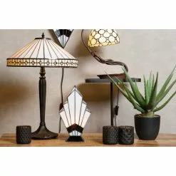 HAES DECO - Tiffany Tafellamp Wit 17x6x30 Cm Fitting E27 / Lamp Max 1x40W -LAMPEN Winkel 3933364 b2460ff6