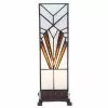 HAES DECO - Tiffany Tafellamp Wit, Bruin 12x12x35 Cm Fitting E14 / Lamp Max 1x25W