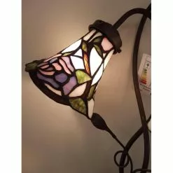 HAES DECO - Tiffany Tafellamp Wit, Bruin 34x28x47 Cm Fitting E14 / Lamp Max 2x40W -LAMPEN Winkel 3933376 0f4f37ed