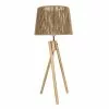 HAES DECO - Tafellamp - Beachlife - Houten Lamp, Ø 27x65 Cm - Bruin Hout - Bureaulamp, Sfeerlamp