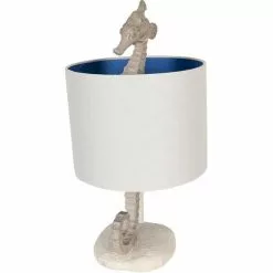 HAES DECO - Tafellamp - Beachlife - Zeepaard In Lamp, Ø 23x44 Cm - Beige / Wit - Bureaulamp, Sfeerlamp, Nachtlampje -LAMPEN Winkel 3946838 e20b84eb