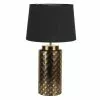 HAES DECO - Tafellamp - Modern Chic - Stijlvolle Lamp, Ø 28x50 Cm - Goudkleurig - Bureaulamp, Sfeerlamp, Nachtlampje