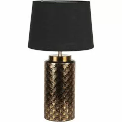 HAES DECO - Tafellamp - Modern Chic - Stijlvolle Lamp, Ø 28x50 Cm - Goudkleurig - Bureaulamp, Sfeerlamp, Nachtlampje -LAMPEN Winkel 3946843 a415a247
