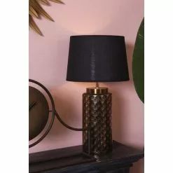 HAES DECO - Tafellamp - Modern Chic - Stijlvolle Lamp, Ø 28x50 Cm - Goudkleurig - Bureaulamp, Sfeerlamp, Nachtlampje -LAMPEN Winkel 3946843 a460f315