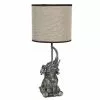 HAES DECO - Tafellamp - City Jungle - Olifant Lamp, Ø 20x45 Cm - Beige/Grijs - Bureaulamp, Sfeerlamp, Nachtlampje