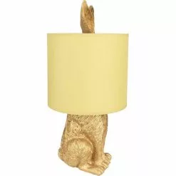 HAES DECO - Tafellamp - City Jungle - Konijn In De Lamp, Ø 20x43 Cm - Goud/Geel - Bureaulamp, Sfeerlamp, Nachtlampje -LAMPEN Winkel 3946856 ce2f9b2b
