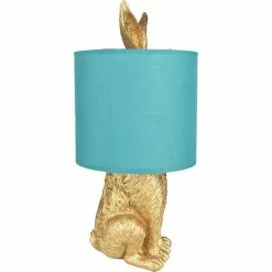 HAES DECO - Tafellamp - City Jungle - Konijn In De Lamp, Ø 20x43 Cm - Goud/Groen - Bureaulamp, Sfeerlamp, Nachtlampje -LAMPEN Winkel 3946857 8af73484