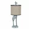 HAES DECO - Tafellamp - City Jungle - Giraf In De Lamp, Ø 20x52 Cm - Grijs/Wit Met Beige - Bureaulamp, Sfeerlamp
