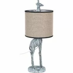 HAES DECO - Tafellamp - City Jungle - Giraf In De Lamp, Ø 20x52 Cm - Grijs/Wit Met Beige - Bureaulamp, Sfeerlamp -LAMPEN Winkel 3946925 fb9f0ef6