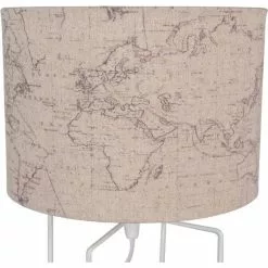 HAES DECO - Tafellamp - Modern Chic - Wereldkaart Bedrukt Lamp, Ø 22x34 Cm - Bureaulamp, Sfeerlamp, Nachtlampje -LAMPEN Winkel 3946942 2af42934