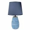 HAES DECO - Tafellamp - Modern Chic - Stijlvolle Lamp, Ø 20x35 Cm - Blauw/Wit - Bureaulamp, Sfeerlamp, Nachtlampje
