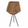 HAES DECO - Tafellamp - Natural Cosy - Stijlvolle Lamp, Ø 31x53 Cm - Bruin/Zwart - Bureaulamp, Sfeerlamp, Nachtlampje