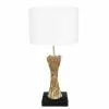 HAES DECO - Tafellamp - Modern Chic - Zwart / Goudkleurig Lamp, Ø 30x60 Cm - Bureaulamp, Sfeerlamp