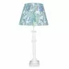 HAES DECO - Tafellamp - Shabby Chic - Bloemen Bedrukt Lamp, Ø 24x52 Cm - Bureaulamp, Sfeerlamp, Nachtlampje