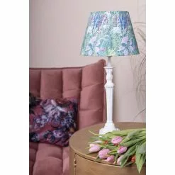 HAES DECO - Tafellamp - Shabby Chic - Bloemen Bedrukt Lamp, Ø 24x52 Cm - Bureaulamp, Sfeerlamp, Nachtlampje -LAMPEN Winkel 3946950 6d46d050