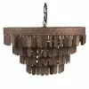 HAES DECO - Hanglamp - Dramatic Chic - Bruine Stijlvolle Lamp, Ø 48x30 Cm - Ronde Hanglamp Eettafel, Hanglamp Eetkamer