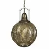 HAES DECO - Hanglamp - City Jungle - Goudkleurige Bladeren Lamp, 45x45x70 Cm - Hanglamp Eettafel, Hanglamp Eetkamer