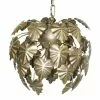 HAES DECO - Hanglamp - City Jungle - Goudkleurige Bladeren Lamp, Ø 37x35 Cm - Hanglamp Eettafel, Hanglamp Eetkamer