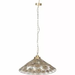 HAES DECO - Hanglamp - City Jungle - Goudkleurige Bladeren Lamp, Ø 61x51 Cm - Hanglamp Eettafel, Hanglamp Eetkamer -LAMPEN Winkel 3947076 3d1b0a7b