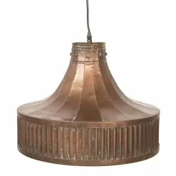 HAES DECO - Hanglamp - Industrial - Koperkleurige Lamp, Fromaat 44x44x42 Cm - Ronde Hanglamp Eettafel, Hanglamp Eetkamer