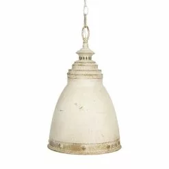 HAES DECO - Hanglamp - Shabby Chic - Vintage / Retro Lamp, Ø 28x45 Cm - Ronde Hanglamp Eettafel, Hanglamp Eetkamer