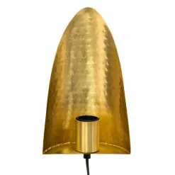 HAES DECO - Wandlamp - Dramatic Chic - Stijlvolle Lamp, 16x7x25 Cm - Goudkleurig Metaal - Muurlamp, Sfeerlamp