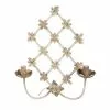 HAES DECO - Wandlamp - Shabby Chic - Vintage / Retro Lamp, 43x16x55 Cm - Beige/Goudkleurig Metaal - Muurlamp, Sfeerlamp