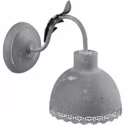 HAES DECO - Wandlamp - Shabby Chic - Vintage / Retro Lamp, 15x26x24 Cm - Grijs Metaal - Ronde Muurlamp, Sfeerlamp -LAMPEN Winkel 3947267 fdc65975