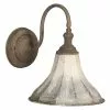 HAES DECO - Wandlamp - Shabby Chic - Vintage / Retro Lamp, 31x23x27 Cm - Bruin / Wit Metaal - Muurlamp, Sfeerlamp