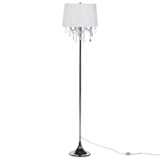 Beliani EVANS - Staande Lamp-Zilver-Metaal 1 Beliani EVANS - Staande Lamp-Zilver-Metaal