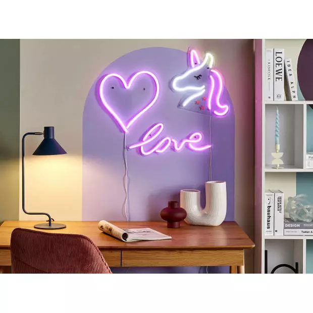 Beliani SUSIE - Neon Lamp-Roze-Synthetisch Materiaal 2 Beliani SUSIE - Neon Lamp-Roze-Synthetisch Materiaal - Afbeelding 2
