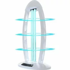 BES LED UV-C Tafellamp - Aigi Desty - Desinfectie Lamp - UV Sterilizer - Afstandsbediening - Timer - 360º - Wit