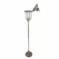 Clayre & Eef Vloerlamp Ø 25x154 Cm Zilverkleurig Metaal Glas Staande Lamp Zilverkleurig Staande Lamp -LAMPEN Winkel 3971553 8e20896b